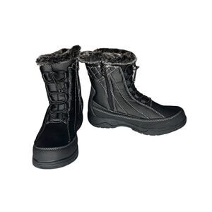 Totes NWOB Rain Faux Fur Boots Women Size 6M Black